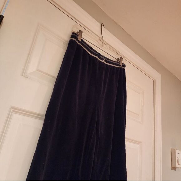 Erika stretchy black velour sweatpants S - Picture 2 of 4